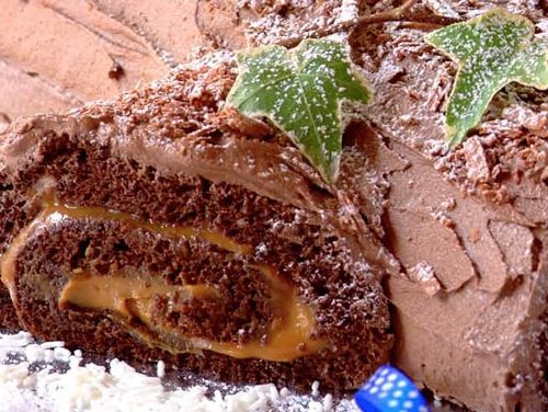 Caramel Chocolate Yule Log