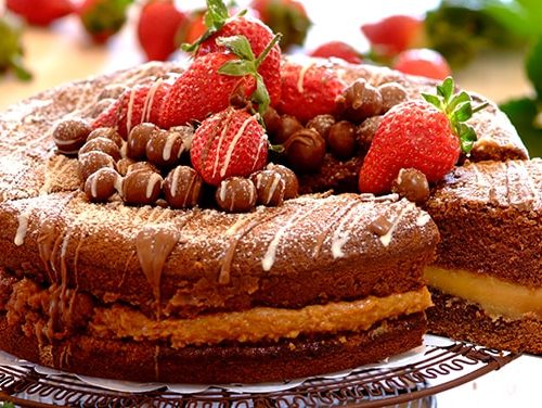 Double Chocolate Caramel Fudge Cake