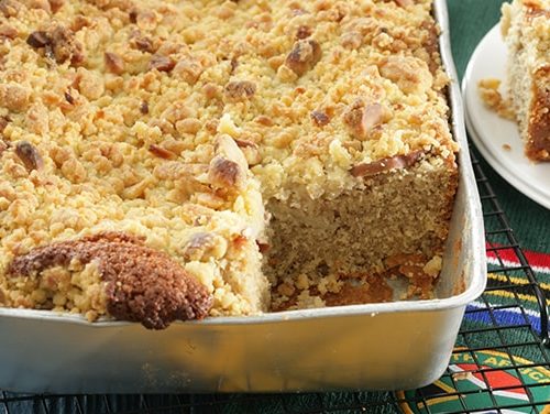 Spicy One Bowl Roasting Pan with Streusel Topping