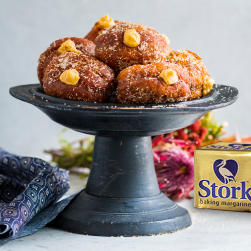 Cinnamon Sugar Doughnuts stuffed with Isijingi
