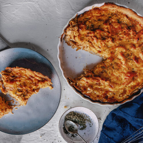 Chicken & Apricot Quiche with Stork Yellow Margarine